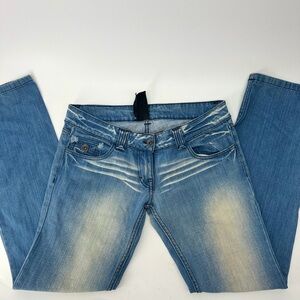 Nine Lives Y2K Straight Leg Distressed Back Pocket Detailed Jeans